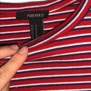 Striped crop top tee